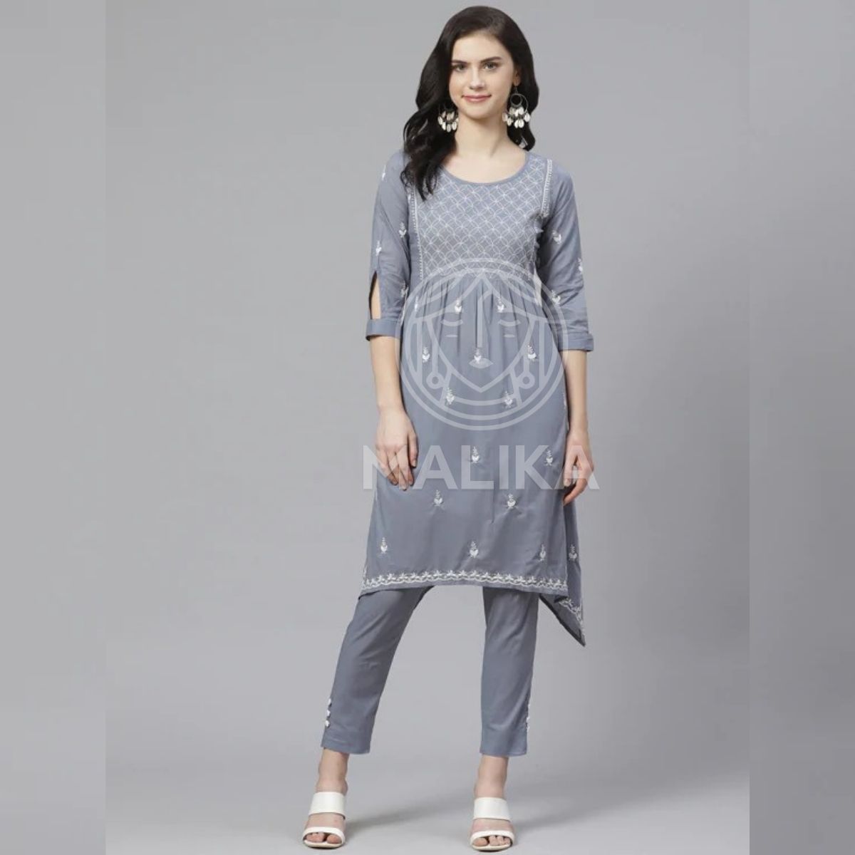 Designer Bollywood Silk Kurti With Trouser Pants And Dupatta For Women - L  | Indian dresses, Silk kurti, Clothes for women