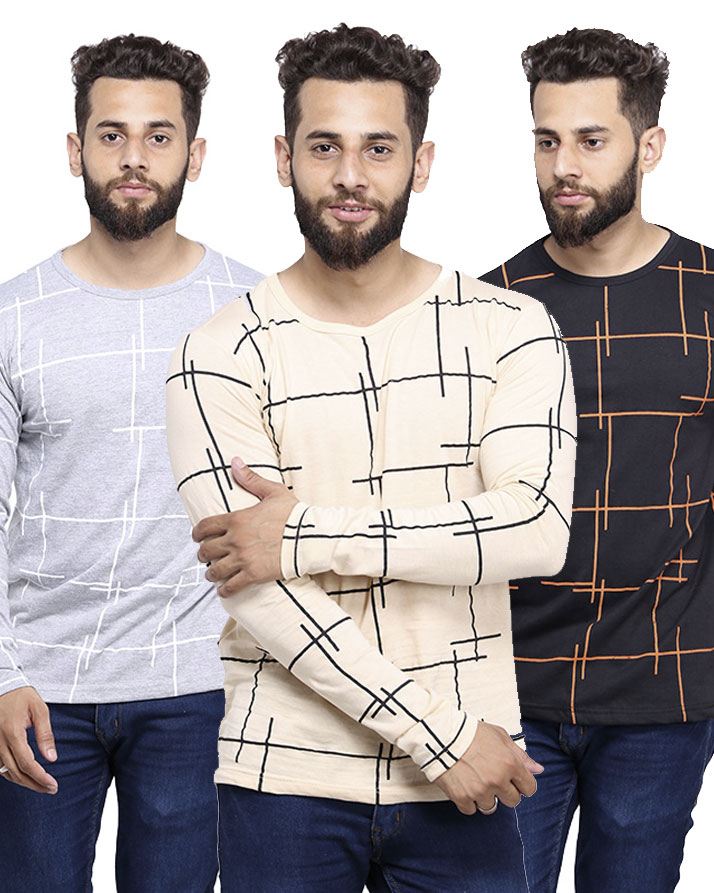 Buy Pack of 3 - Stylish Lining T-Shirts for Men for just Rs. 699